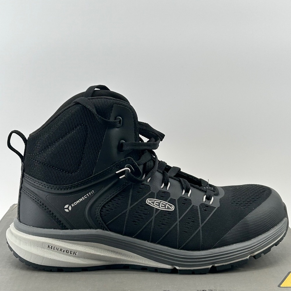 Keen Utility Vista Energy Mid Mens 9.5D Black Carbon Toe Work Boots 1024588D